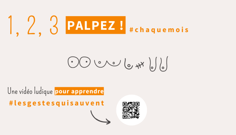 Affiche prévention du cancer du sein - l'auto-palpation
